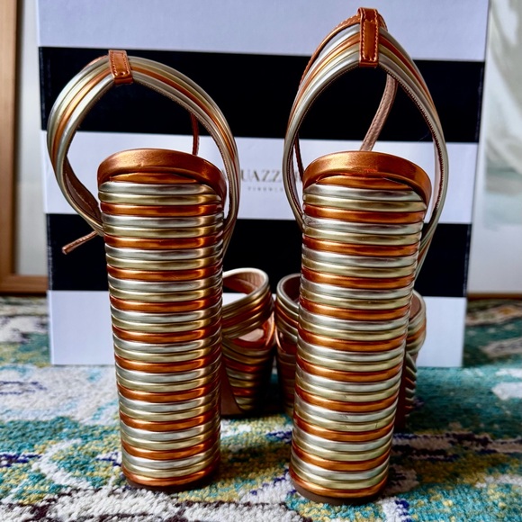 Aquazzura Sundance 140mm platform Metallic Gold and Bronze Heels - Picture 3 of 6